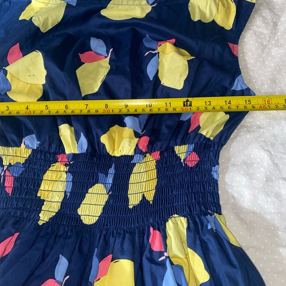 Kate Spade Lemon Zest Blaire Dress Size 0 Lemon Print Tea Length Pockets New - Picture 11 of 11